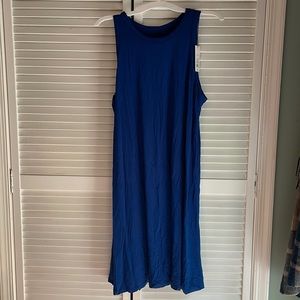 Knee length blue tank dress